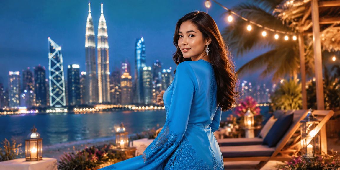 Pengguna Malaysia berpakaian baju kurung menggunakan platform pertaruhan klcouple6699